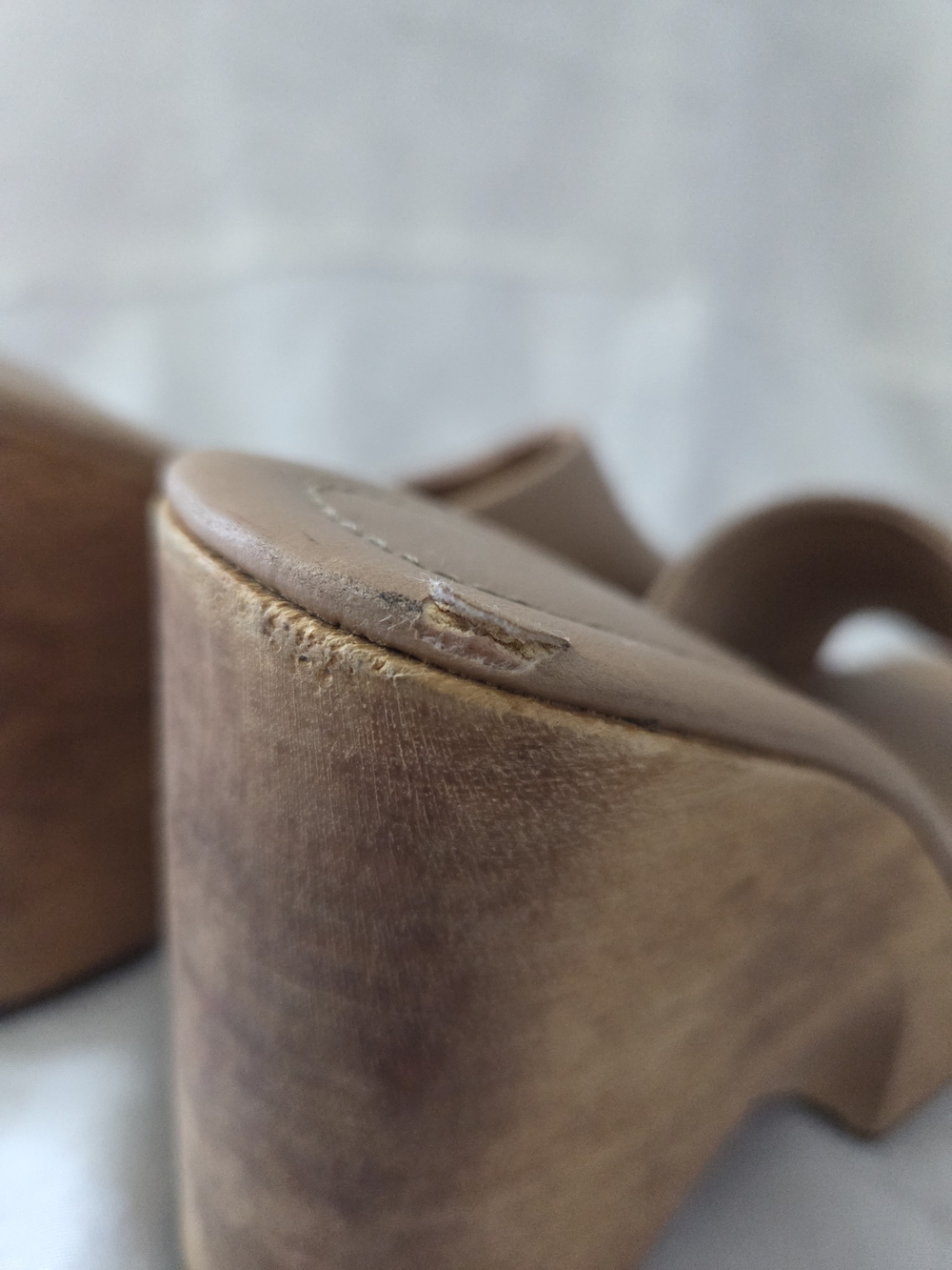 Bakers Taupe Platform Wedge Slide Clogs - Picture 9 of 9